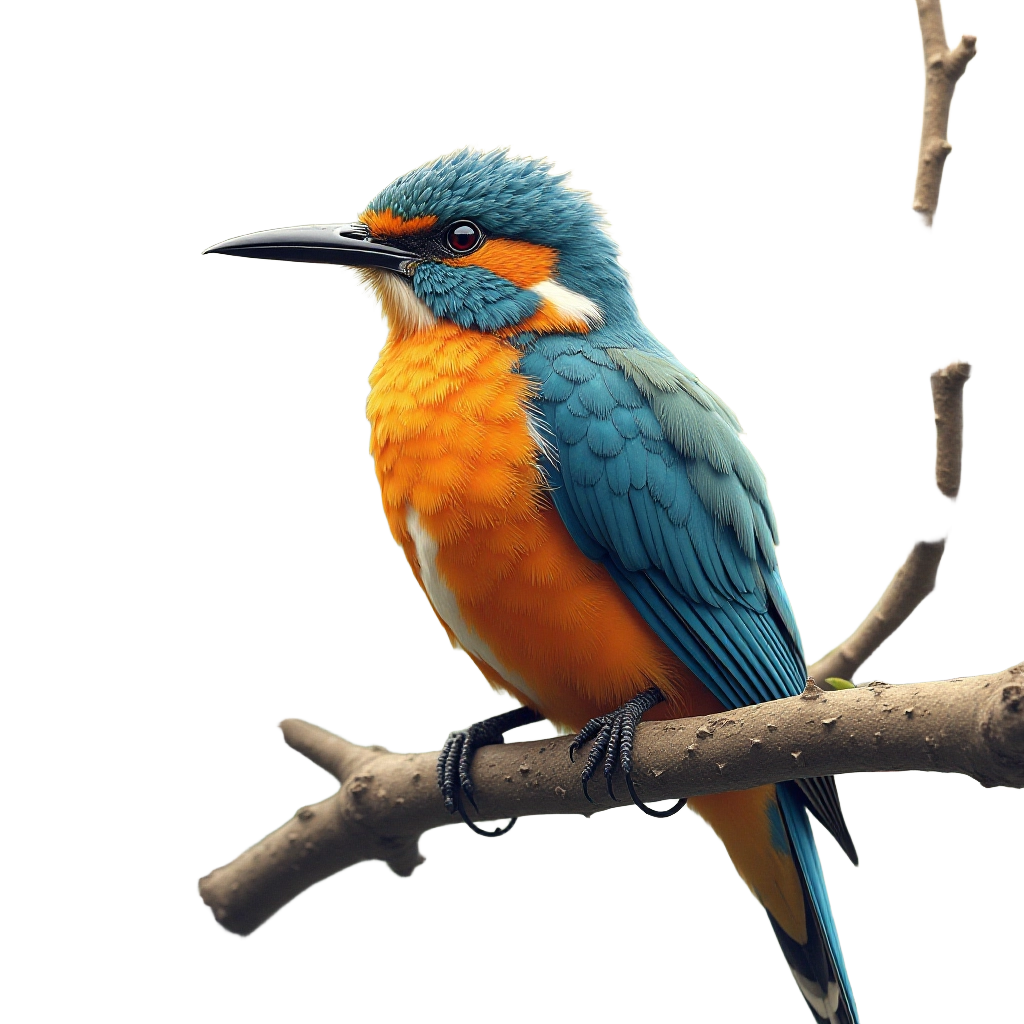 Colorful Kingfisher on a Branch